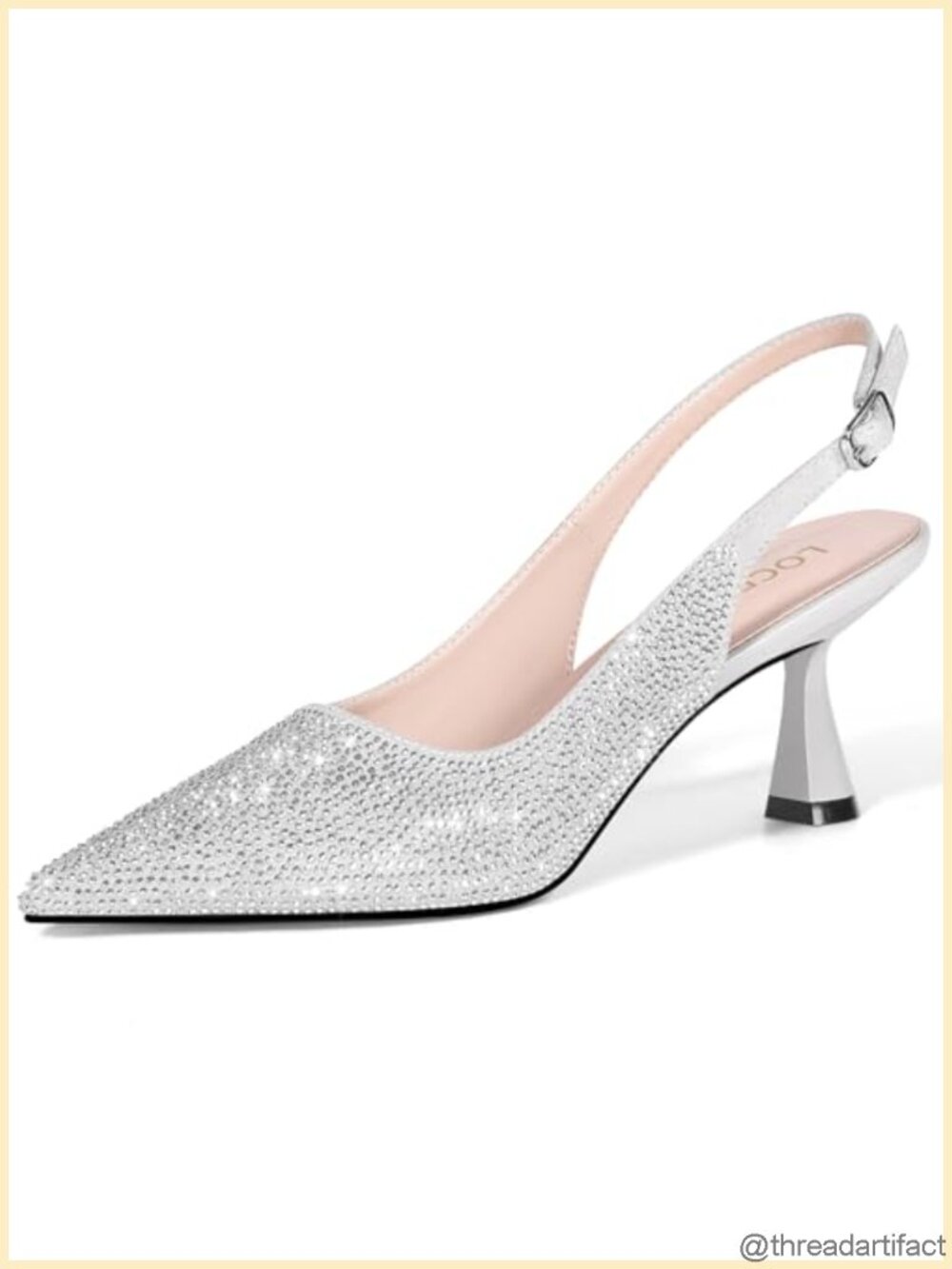 Women's Kitten Heel Slingback Pumps Pointed Toe Faux Leather Dress Heels